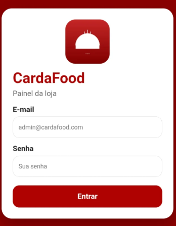 Cardápio digital CardaFood no celular