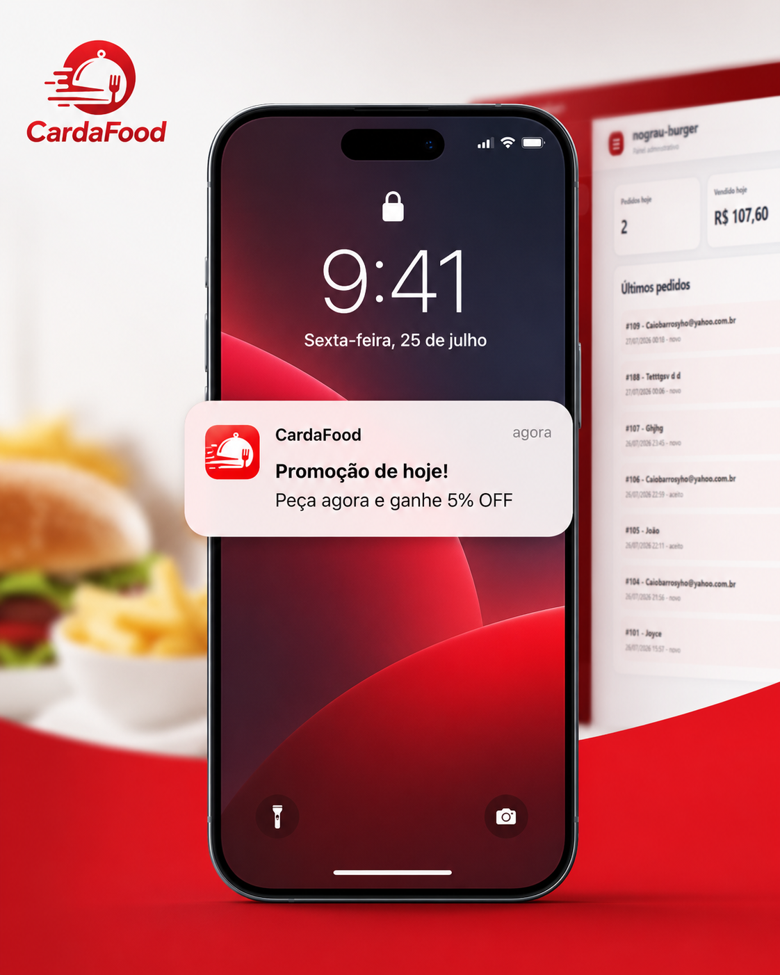Notificação promocional enviada pelo CardaFood
